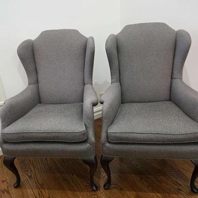 Pair of custom upholstered armchairs