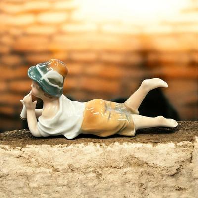 Vintage Karl Ens Germany Bavarian Boy Playing Flute Figurine