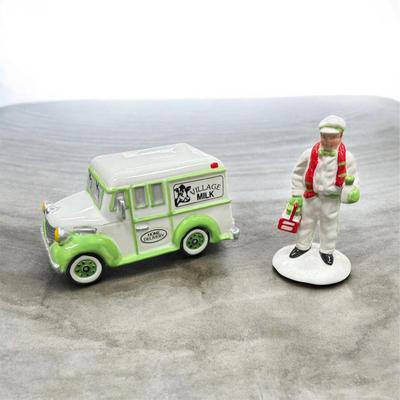 Dept 56 Snow Village Home Delivery Milk Truck and Delivery Man #5162 NO BOX