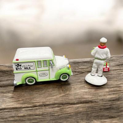 Dept 56 Snow Village Home Delivery Milk Truck and Delivery Man #5162 NO BOX