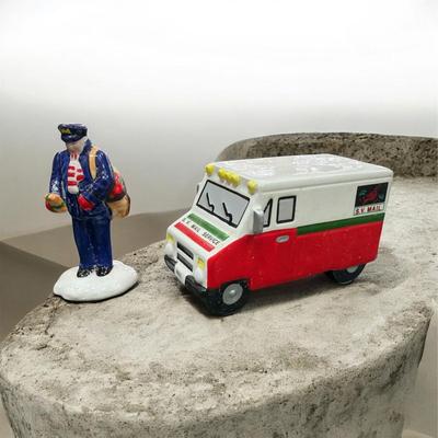 Dept 56 Snow Village Special Delivery Mail Truck and Postman #51489 INCLUDES BOX