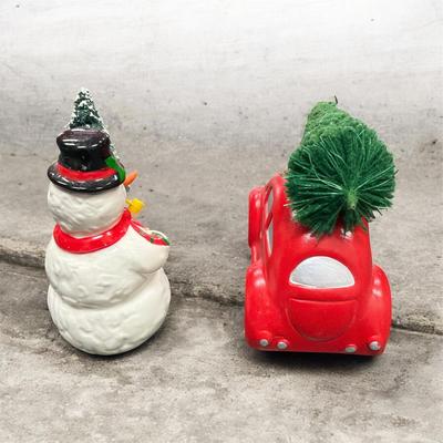 Dept 56 Snow Village Volkswagen and Snowman NO BOXES