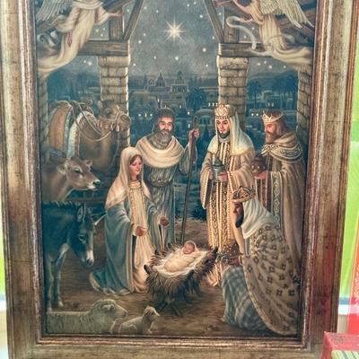 Framed Nativity Scene, Gift Boxes