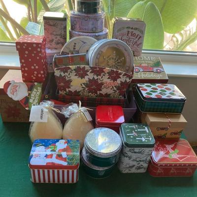 Tins, Boxes, 2 Candles