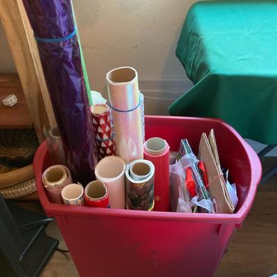 Large tote of Christmas papers