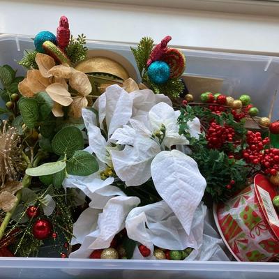 Lot of Floral Stems and ribbon