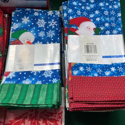 Various tablecloths,, napkins. Many new!