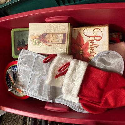Tote of Tins, Boxes and Stockings