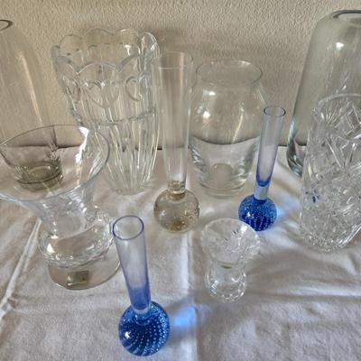 Lot of 10 Crystal Vases