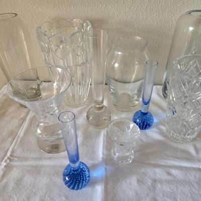 Lot of 10 Crystal Vases