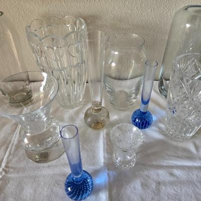 Lot of 10 Crystal Vases