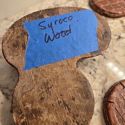 Syroco Wood Vintage Inkwell holders