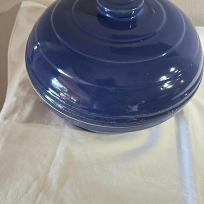 Vintage Cobalt Blue Stoneware Casserole