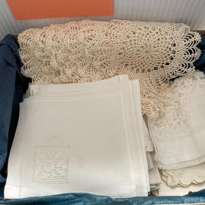 Tote of Vintage Linens