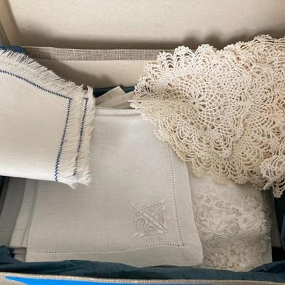 Tote of Vintage Linens