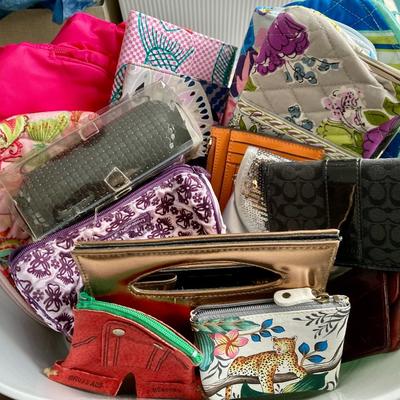 Lot of clutches, purses, wallets