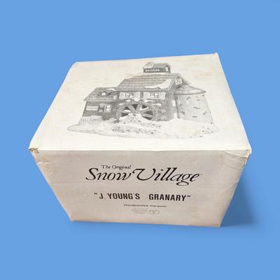 Dept 56 Snow Village J Young's Granary Ceramic Figurine
