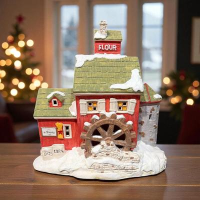Dept 56 Snow Village J Young's Granary Ceramic Figurine