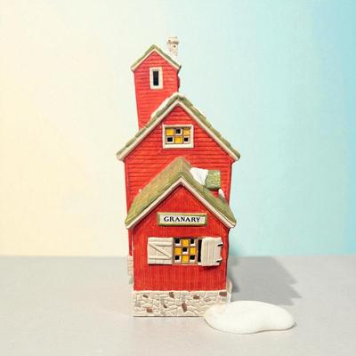 Dept 56 Snow Village J Young's Granary Ceramic Figurine