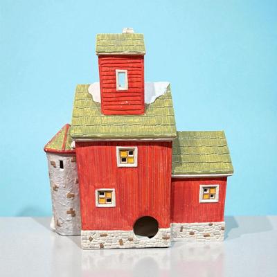 Dept 56 Snow Village J Young's Granary Ceramic Figurine