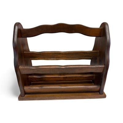 Magazine Rack and Brass Eagle Bookends