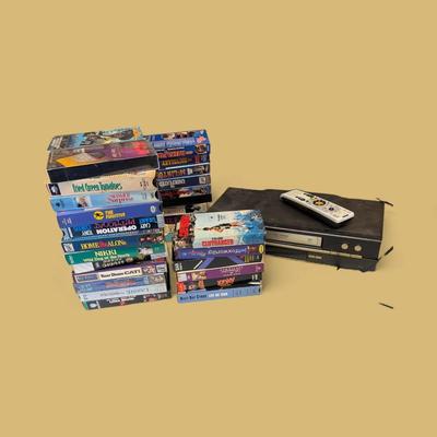 Large Selection of VHS Tapes and UNTESTED Player