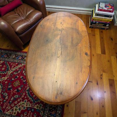 Vintage Solid Pine Occasional Table with Turned Legs and a single Drawer