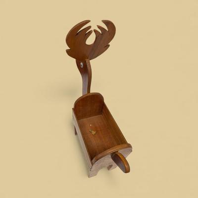 Wooden Raindeer Plant Holder