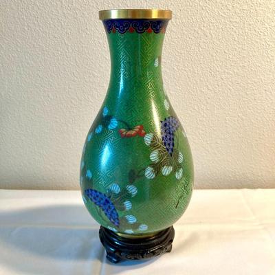 Green Cloisonne Vase
