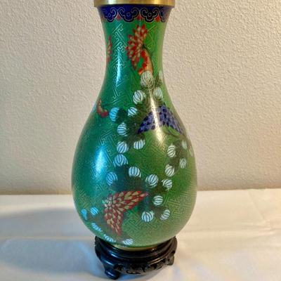 Green Cloisonne Vase
