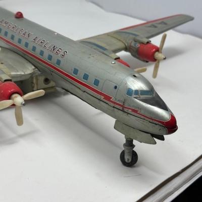 American Airlines Battery Powered Tin Friction Model Airplane