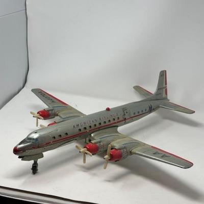 American Airlines Battery Powered Tin Friction Model Airplane