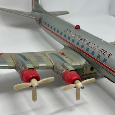 American Airlines Battery Powered Tin Friction Model Airplane