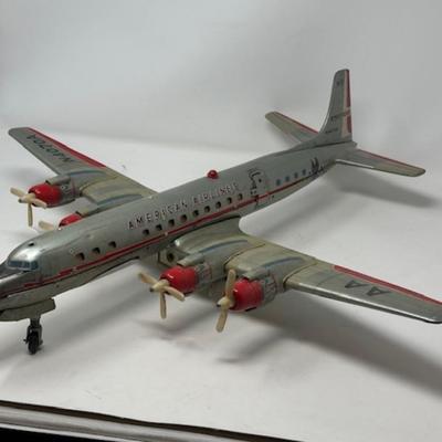 American Airlines Battery Powered Tin Friction Model Airplane