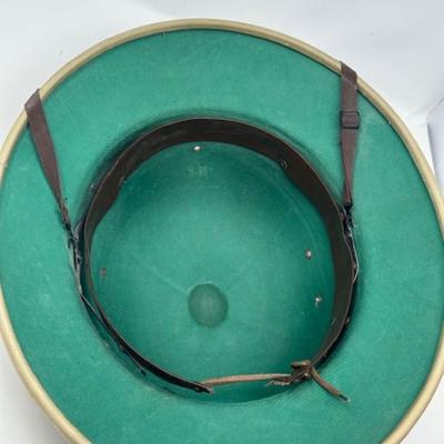 Vintage USMC Sun Hat Pith Helmet Military Marine Safari Fibre Sun Rigid - Rare