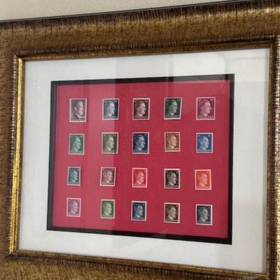 20 Hitler Stamps Framed