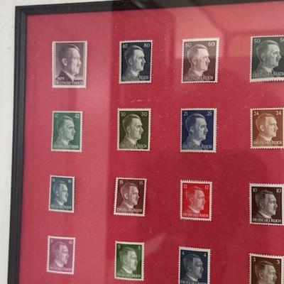20 Hitler Stamps Framed