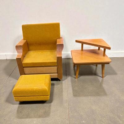 Vintage Strombecker wooden Dollhouse Living Room Furniture Set