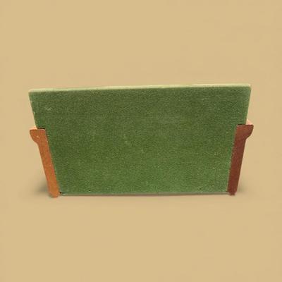 Vintage Strombecker Wooden Dollhouse Green Flocked Sofa