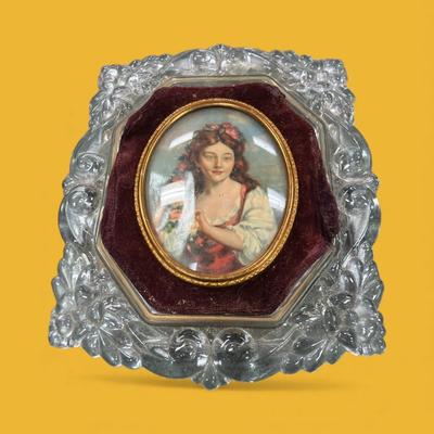 Vintage Cameo Brooch Prints in Decorative Glass Frame By Cameo Creations