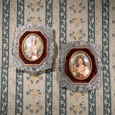 Vintage Cameo Brooch Prints in Decorative Glass Frame By Cameo Creations