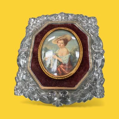 Vintage Cameo Brooch Prints in Decorative Glass Frame By Cameo Creations