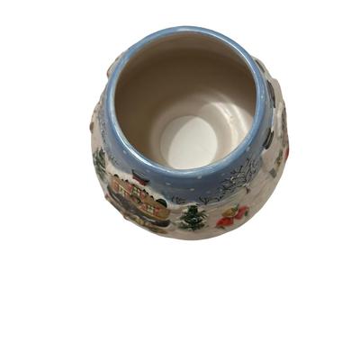 Yankee Candle Ceramic Votive Candle Holder with Winter Scene
