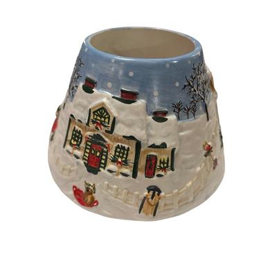 Yankee Candle Ceramic Votive Candle Holder with Winter Scene