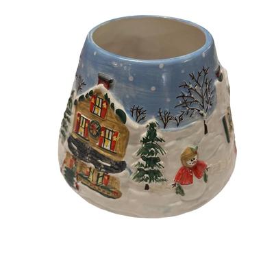 Yankee Candle Ceramic Votive Candle Holder with Winter Scene
