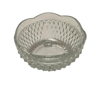 Lot of 3 Clear Glass Bowls, 1 Hearts, 1 Footed
