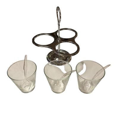 3 Jar Condiment Server Set W Caddy