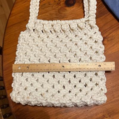 Lot of 4 Vintage Purses/Handbags, Straw (new), Macrame