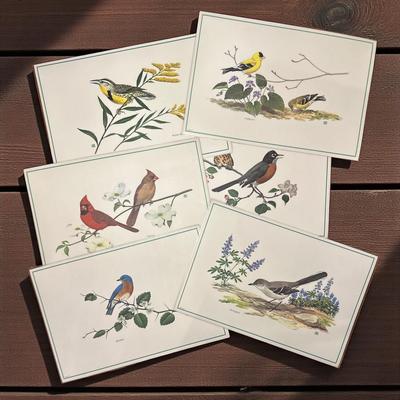 6 Plastic Vintage Bird Placemats