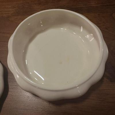 Lot of 3 Items- 2 Glass Spheres and Lidded Trinket Dish